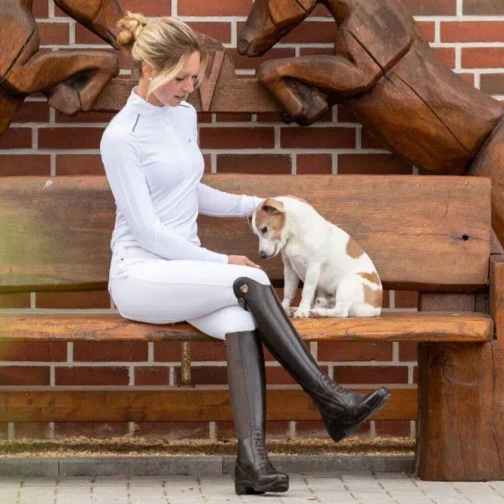 TONICS Jupiter Riding Boots 9.5 Equestrian Smooth Brown Leather Zip Up 41/47/37